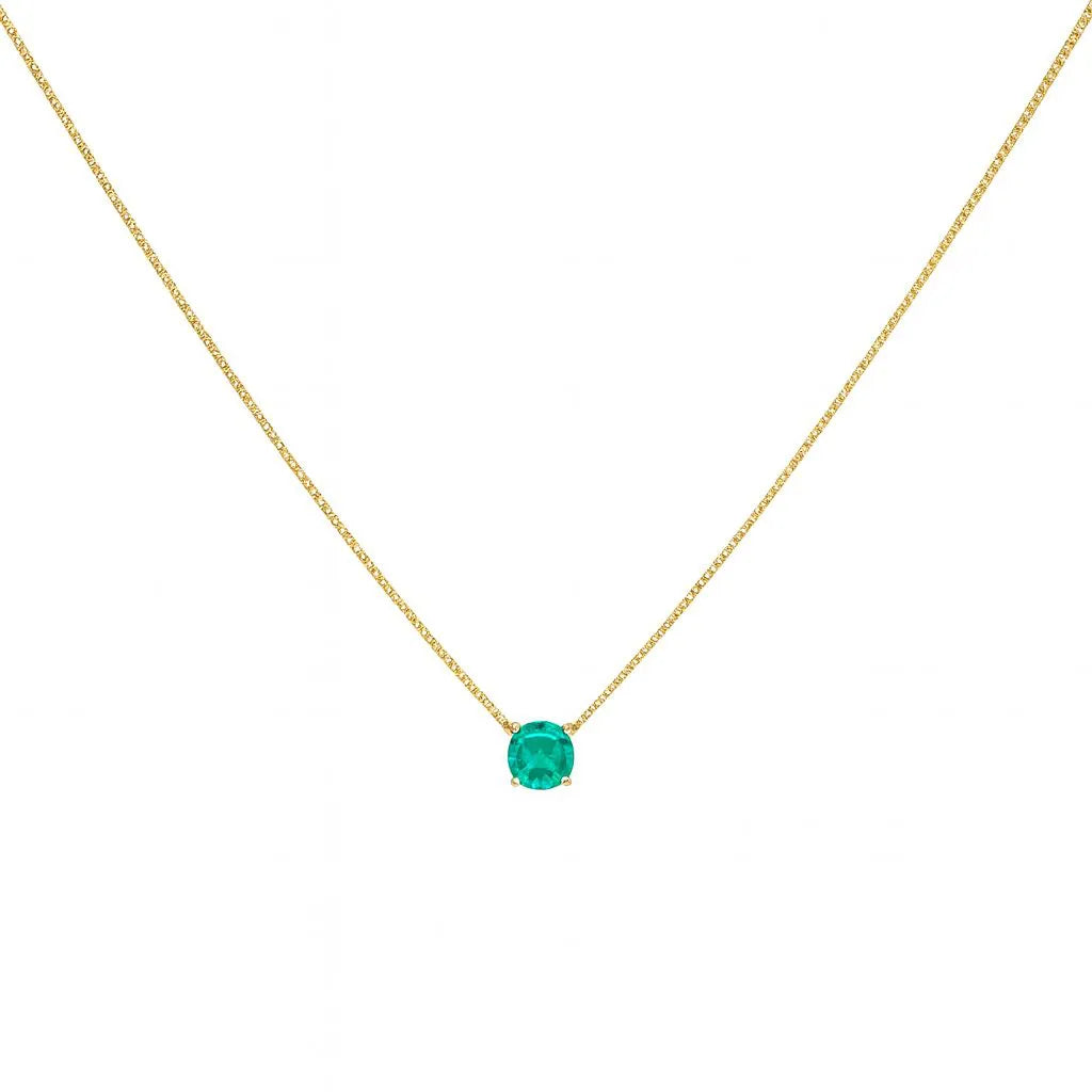 Zirconia Tourmaline Point of Light Necklace 18k Gold Plated